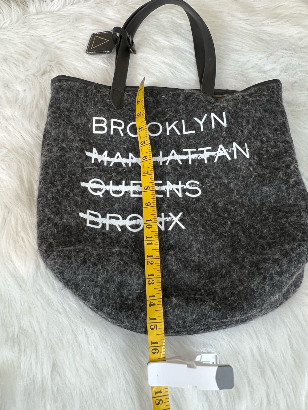 Kelsi Dagger Brooklyn Wool Felt Tote Bag in Charcoal Gray - Picture 8 of 12